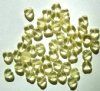 50 8mm Transparent Light Yellow Glass Heart Beads